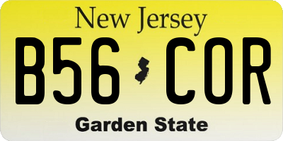 NJ license plate B56COR