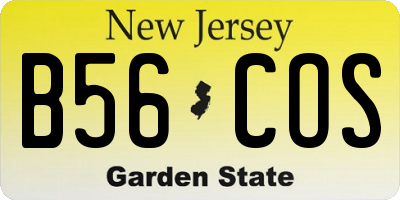 NJ license plate B56COS