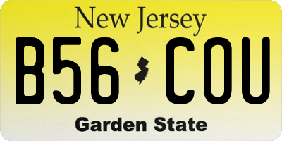 NJ license plate B56COU