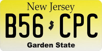 NJ license plate B56CPC