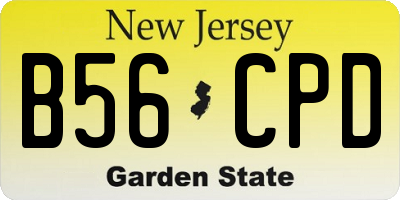 NJ license plate B56CPD