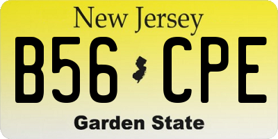 NJ license plate B56CPE