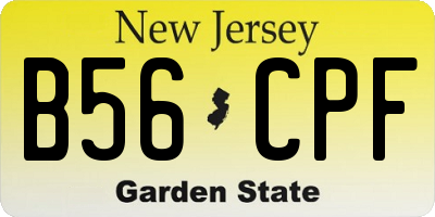 NJ license plate B56CPF