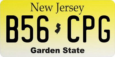 NJ license plate B56CPG