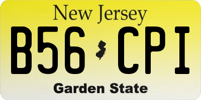 NJ license plate B56CPI