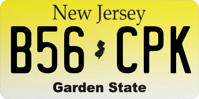 NJ license plate B56CPK