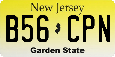 NJ license plate B56CPN