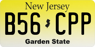 NJ license plate B56CPP