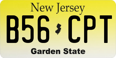 NJ license plate B56CPT