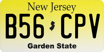 NJ license plate B56CPV