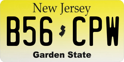 NJ license plate B56CPW