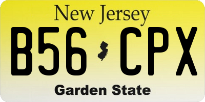 NJ license plate B56CPX