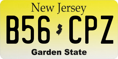 NJ license plate B56CPZ
