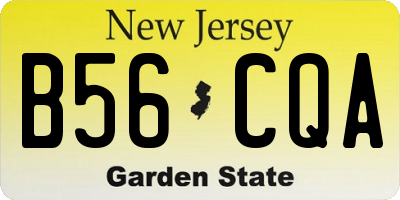 NJ license plate B56CQA
