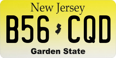 NJ license plate B56CQD