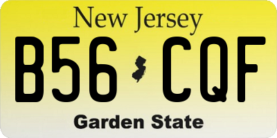NJ license plate B56CQF