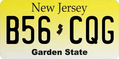 NJ license plate B56CQG