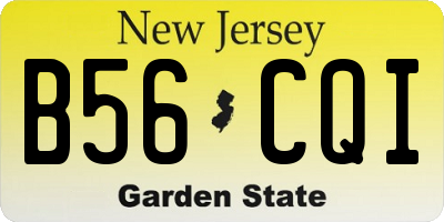 NJ license plate B56CQI