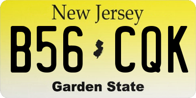 NJ license plate B56CQK