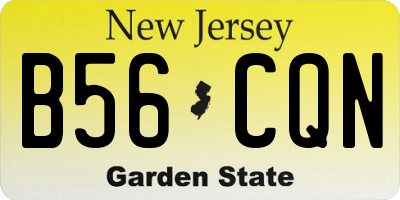 NJ license plate B56CQN