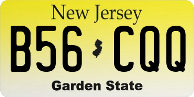 NJ license plate B56CQQ