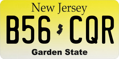 NJ license plate B56CQR