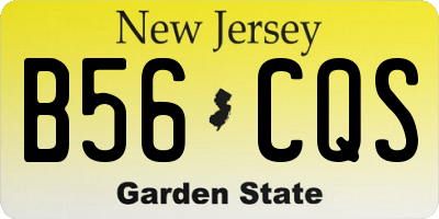 NJ license plate B56CQS
