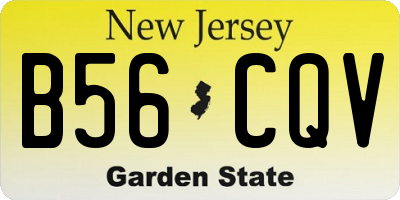 NJ license plate B56CQV
