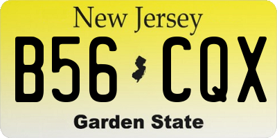 NJ license plate B56CQX