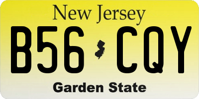 NJ license plate B56CQY