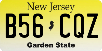 NJ license plate B56CQZ