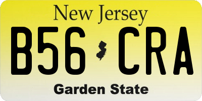 NJ license plate B56CRA