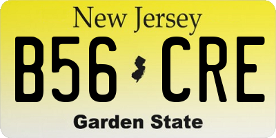NJ license plate B56CRE