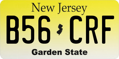 NJ license plate B56CRF