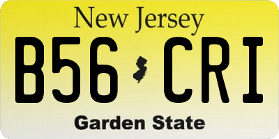 NJ license plate B56CRI