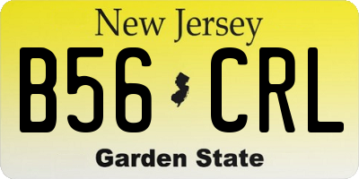 NJ license plate B56CRL