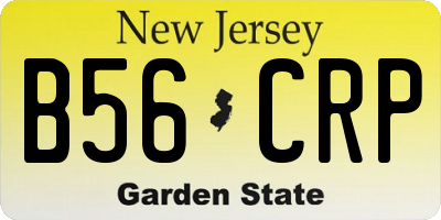 NJ license plate B56CRP