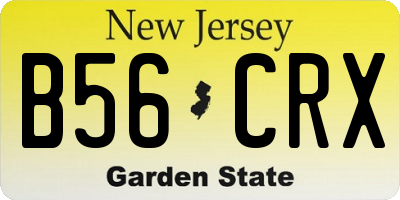 NJ license plate B56CRX