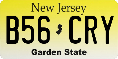 NJ license plate B56CRY