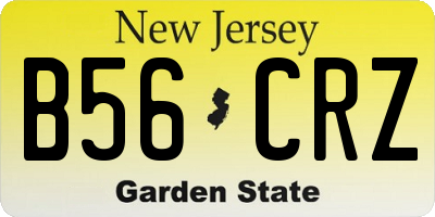 NJ license plate B56CRZ