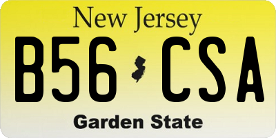 NJ license plate B56CSA