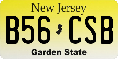 NJ license plate B56CSB