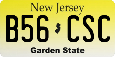 NJ license plate B56CSC