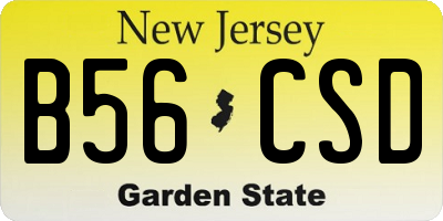 NJ license plate B56CSD