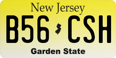 NJ license plate B56CSH