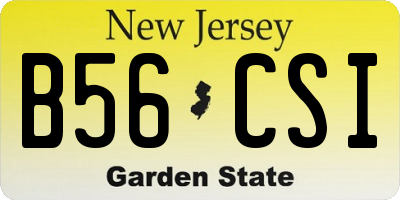 NJ license plate B56CSI