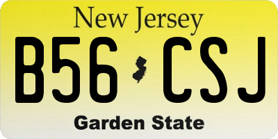 NJ license plate B56CSJ