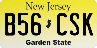 NJ license plate B56CSK