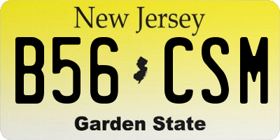 NJ license plate B56CSM