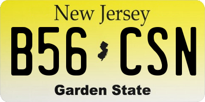 NJ license plate B56CSN